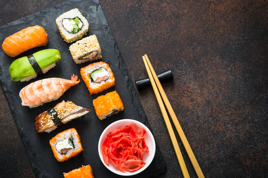 slate sushi set