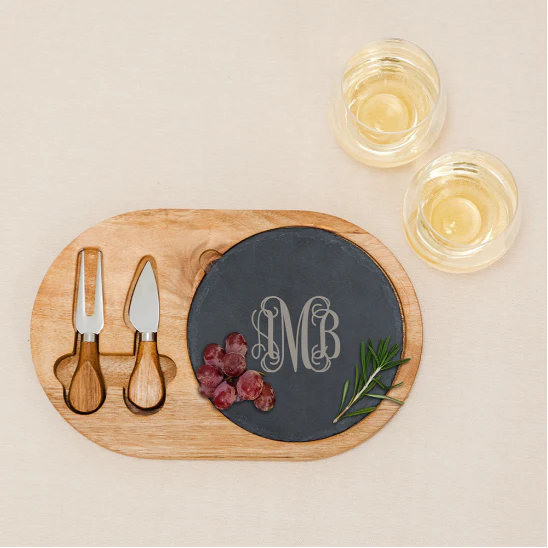 slate and wooden Tableware