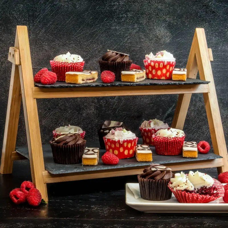 Slate and Wood Cake Stand